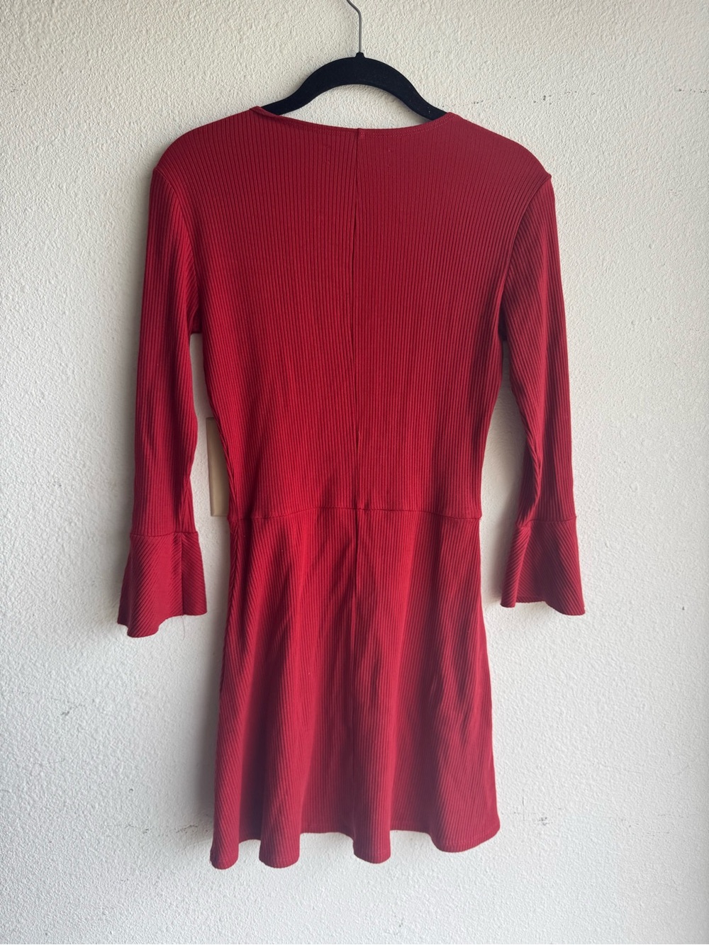 Reformation Anise bell sleeve ribbed mini dress size M Red - Picture 8 of 9